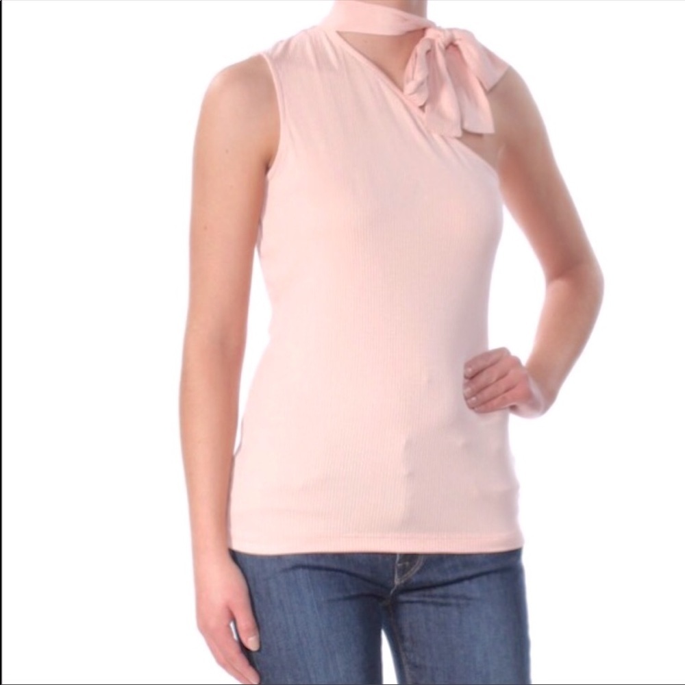 NWT 1.State The Artist Shadow Pink Ribbed One Shoulder Top Size M